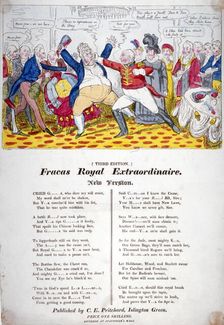 Fracas Royal Extraordinaire 1820. Artist: Isaac Robert Cruikshank