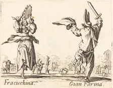 Fracischina and Gian Farina, c. 1622. Creator: Jacques Callot