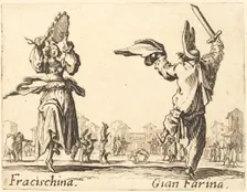 Fracischina and Gian Farina, c. 1622. Creator: Jacques Callot