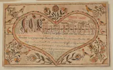Fractur: Christening Certificate, c. 1936. Creator: Ella Josephine Sterling