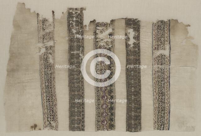 Fragment Composed of Parts of Three Tiraz-Style Textiles, 1094 - 1101. Creator: Unknown.