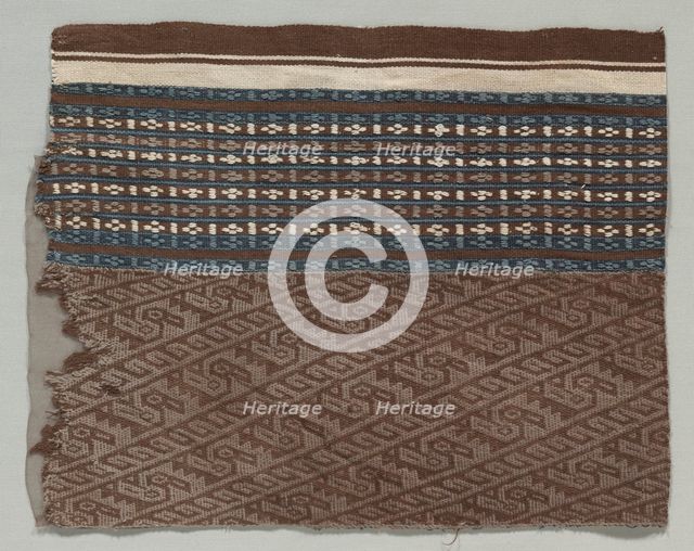 Fragment Composed of Two Fabrics Joined, c. 1100-1400. Creator: Unknown.