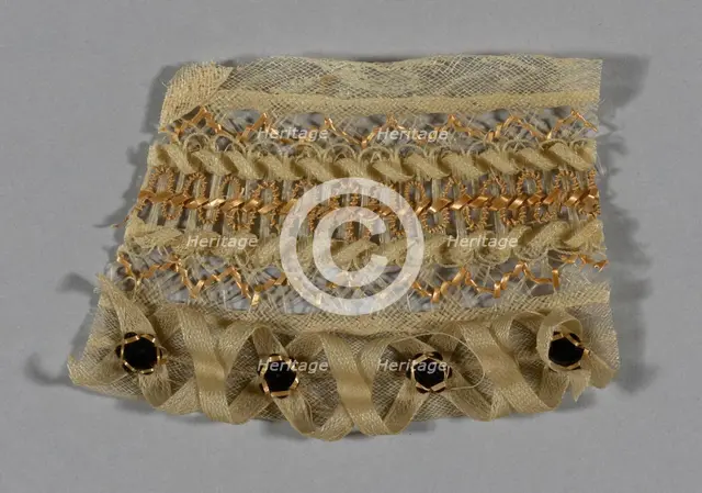 Fragment (Bonnet Trim), Europe, 1850. Creator: Unknown.