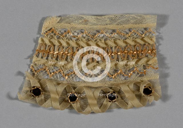 Fragment (Bonnet Trim), Europe, 1850. Creator: Unknown.