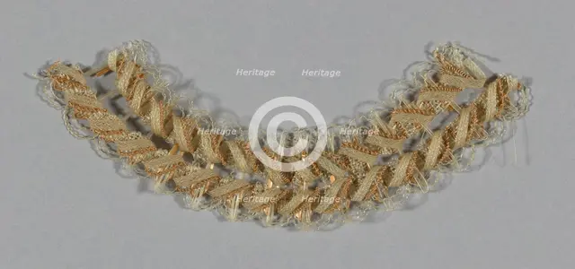 Fragment (Bonnet Trim), Europe, c. 1850. Creator: Unknown.
