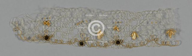 Fragment (Bonnet Trim), Europe, c. 1850. Creator: Unknown.