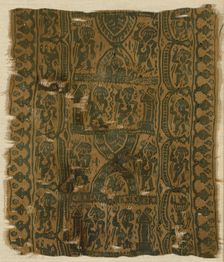 Fragment (Border), Egypt, Roman period (30 B.C- 641 A.D.), 5th/6th century. Creator: Unknown