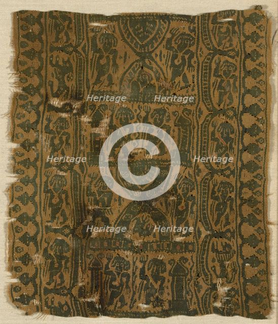 Fragment (Border), Egypt, Roman period (30 B.C- 641 A.D.), 5th/6th century. Creator: Unknown.