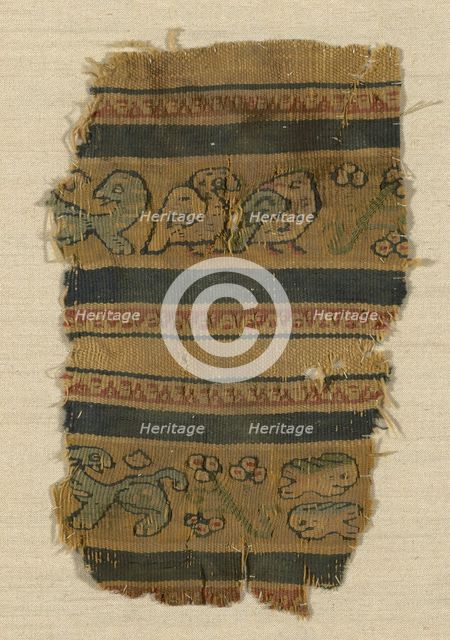 Fragment (Border), Egypt, Roman period (30 B.C.- 641 A.D.), 1st/5th century. Creator: Unknown.