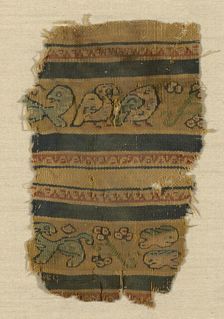 Fragment (Border), Egypt, Roman period (30 B.C.- 641 A.D.), 1st/5th century. Creator: Unknown