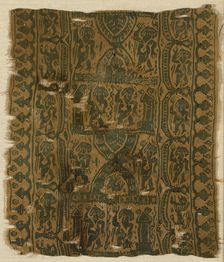 Fragment (Border), Egypt, Roman period (30 B.C- 641 A.D.), 5th/6th century. Creator: Unknown