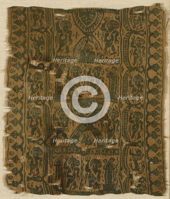 Fragment (Border), Egypt, Roman period (30 B.C- 641 A.D.), 5th/6th century. Creator: Unknown.