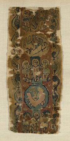 Fragment (Border), Egypt, Roman period (30 B.C.- 641 A.D.)/ Arab period (641-969), 7th/8th cent. Creator: Unknown