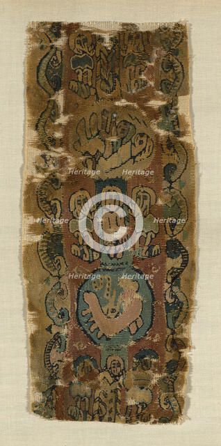 Fragment (Border), Egypt, Roman period (30 B.C.- 641 A.D.)/ Arab period (641-969), 7th/8th cent. Creator: Unknown.