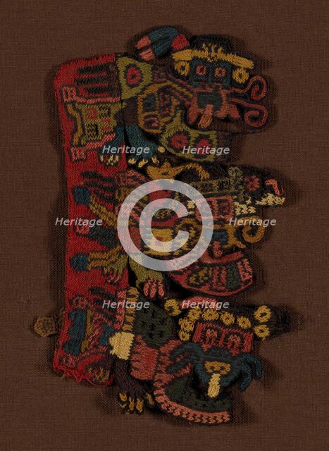 Fragment (Border), Peru, 100 B.C./A.D. 200. Creator: Unknown.