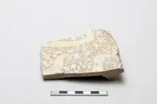 Fragment decorated with a vegetal motif and birds, Saljuq period, early 13th century. Creator: Unknown