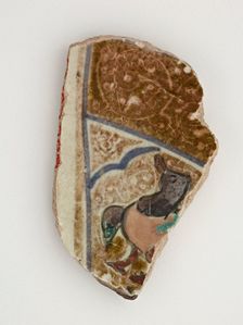 Fragment decorated with a duck, Saljuq period, early 13th century. Creator: Unknown