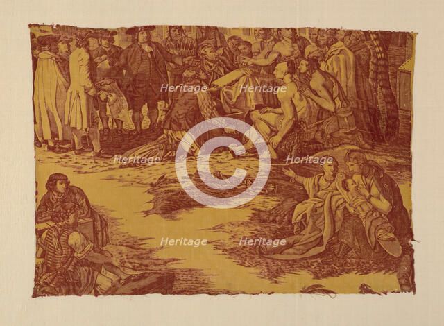Fragment Entitled "William Penn's Treaty with the Indians", England, c. 1785. Creator: Unknown.