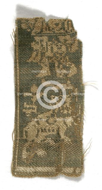 Fragment, Egypt, Roman period (30 B.C.- 641 A.D.), 6th century. Creator: Unknown.