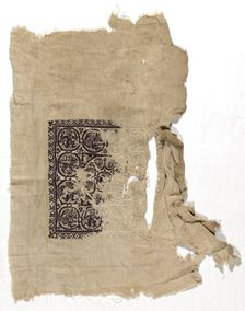 Fragment, Egypt, Roman period (30 B.C.- 641 A.D.)/Arab period (641-969)/Fatimid period (969... Creator: Unknown