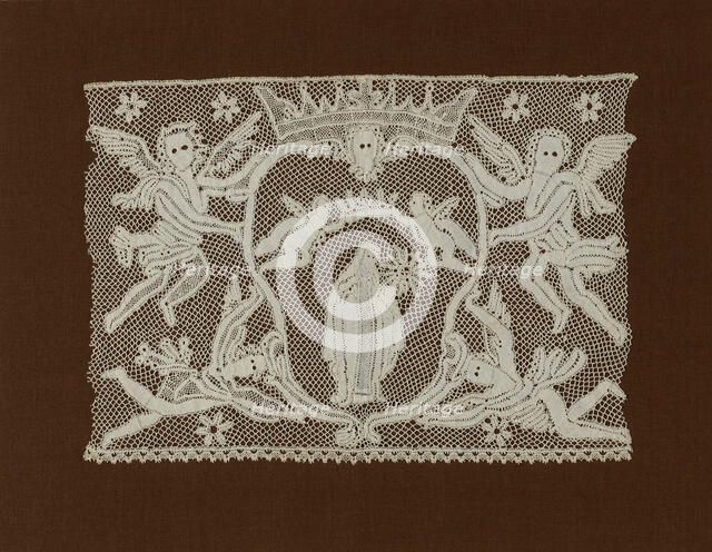 Fragment (Flounce depicting Mary, Queen of Heaven), Italy, 1725/75. Creator: Unknown.