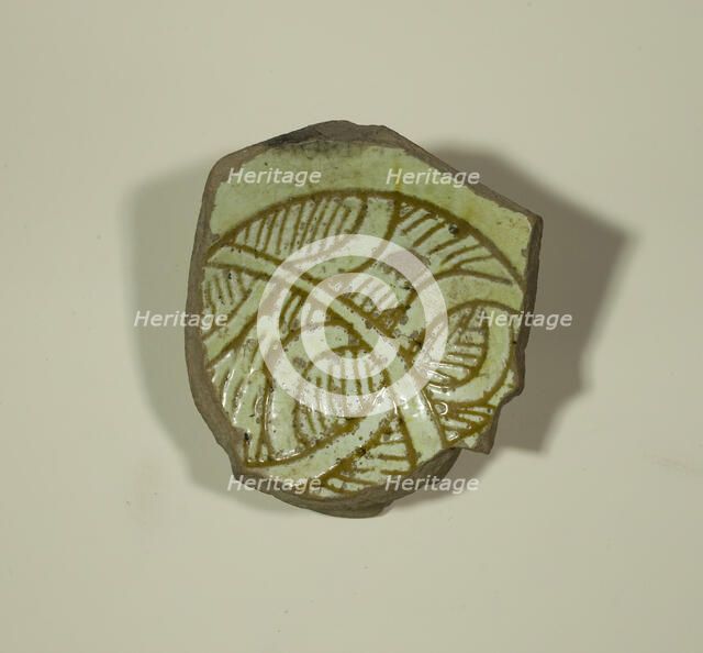 Fragment from the Base of a Bowl, 13th-14th century. Creator: Unknown.