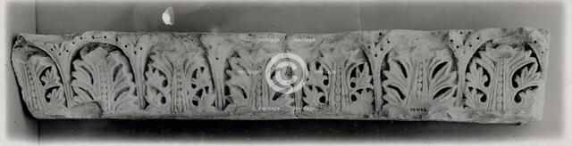 Fragment from a Molding with Acanthus Clusters under Arcades, Egypt, 5th-6th century. Creator: Unknown.