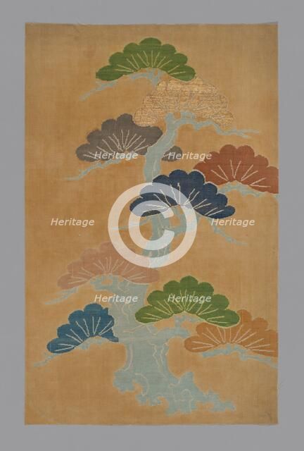 Fragment (From a Noh Costume), Japan, Edo period (1615-1868), 17th century. Creator: Unknown.