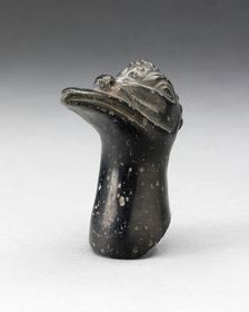 Fragment from a Blackware Vessel in the Form of a Crested Bird Head, A.D. 1000/1400. Creator: Unknown