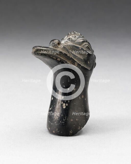 Fragment from a Blackware Vessel in the Form of a Crested Bird Head, A.D. 1000/1400. Creator: Unknown.