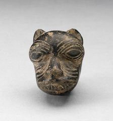 Fragment from a Blackware Vessel in the Form of a Puma Head, A.D. 1000/1400. Creator: Unknown