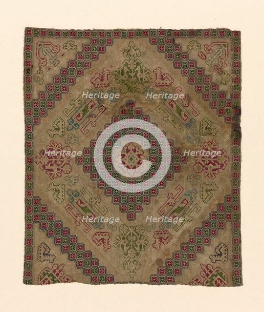 Fragment (From a Bolster Cover), Greece, 1700/1900. Creator: Unknown.