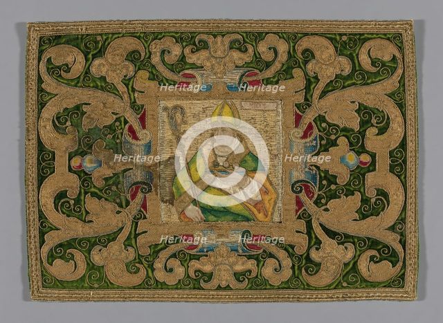 Fragment (From a Chasuble), Spain, 17th century. Creator: Unknown.