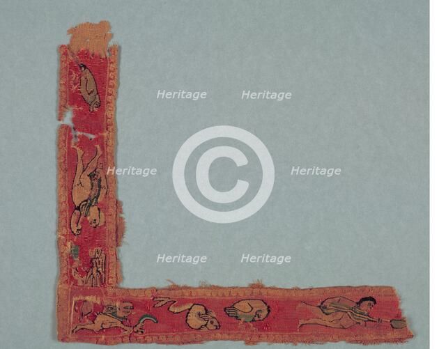 Fragment from a Child's Tunic: Right Corner Band, 600s - 700s. Creator: Unknown.