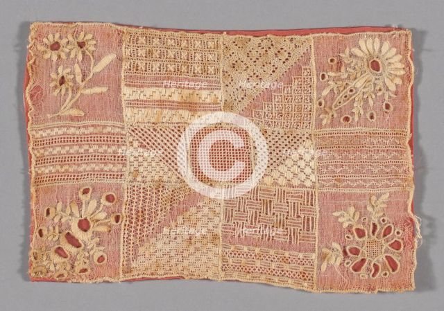 Fragment (From a Sampler), Sweden, 1821. Creator: Charlotte M. Berge.
