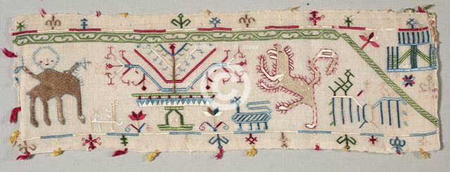 Fragment from an Embroidered Border, 1500s. Creator: Unknown.