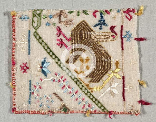 Fragment from an Embroidered Border, 1500s. Creator: Unknown.