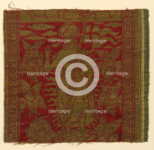 Fragment from an Orphrey Band Depicting the Resurrection, Italy, 15th century. Creator: Unknown.