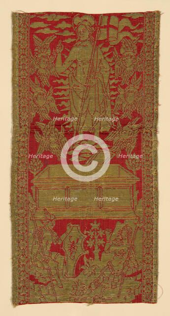 Fragment (From an Orphrey Band), Italy, 15th century. Creator: Unknown.