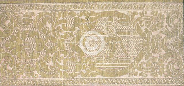 Fragment (From an Orphrey Band), Italy, 15th century. Creator: Unknown.