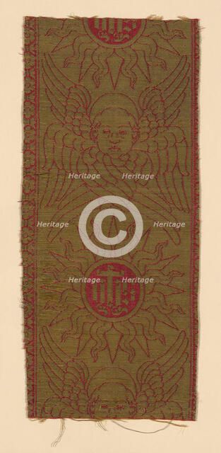 Fragment (From an Orphrey Band), Italy, 15th century. Creator: Unknown.