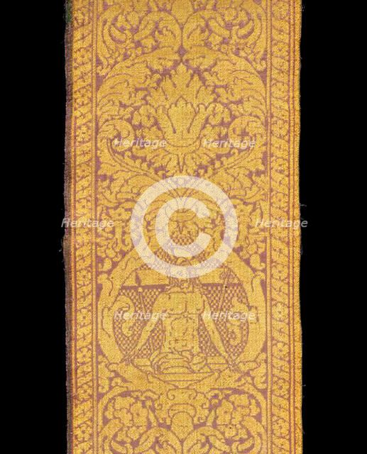 Fragment (From an Orphrey Band), Italy, 15th century. Creator: Unknown.