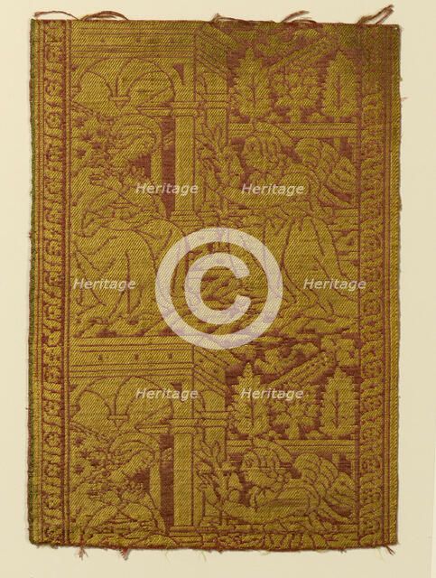 Fragment (From an Orphrey Band), Italy, 15th century. Creator: Unknown.