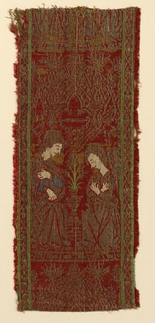 Fragment (From an Orphrey Band), Italy, Mid-15th century. Creator: Unknown