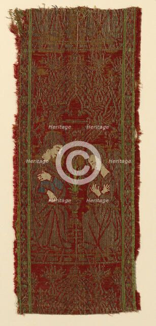 Fragment (From an Orphrey Band), Italy, Mid-15th century. Creator: Unknown.