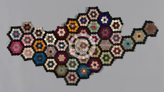 Fragment from Bedcover (Mosaic or Honeycomb Quilt), United States, 1876. Creator: Unknown.