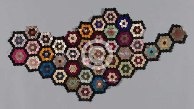 Fragment from Bedcover (Mosaic or Honeycomb Quilt), United States, 1876. Creator: Unknown.