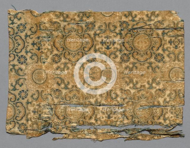 Fragment from Book of Textiles, 1700s. Creator: Unknown.