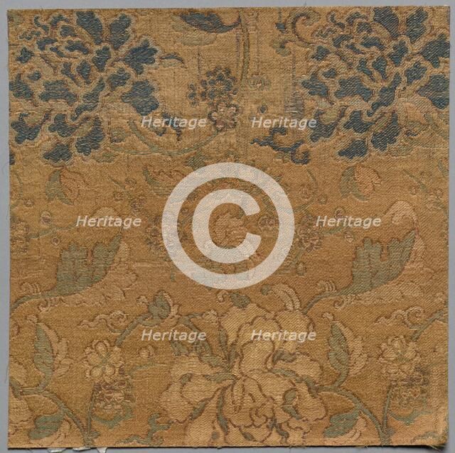 Fragment from Book of Textiles, 18th century. Creator: Unknown.