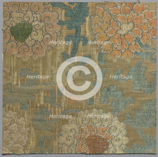 Fragment from Book of Textiles, 18th century. Creator: Unknown.